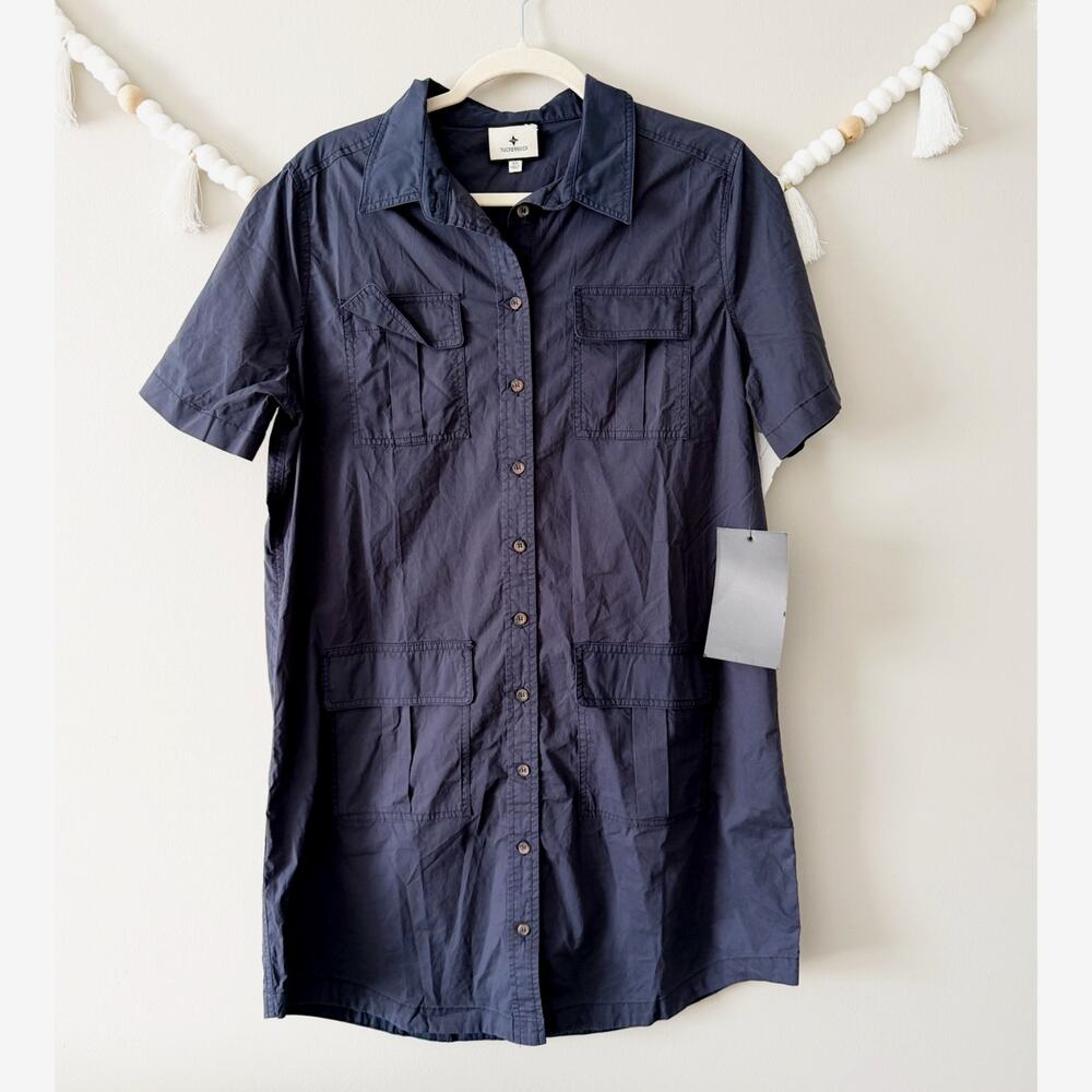 NWT Tuckernuck Navy Cotton Poplin Nala Dress size XS